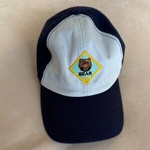 Cub Scout Bear Rank Uniform Cap- S/M Blue and Black Bear Logo Vintage